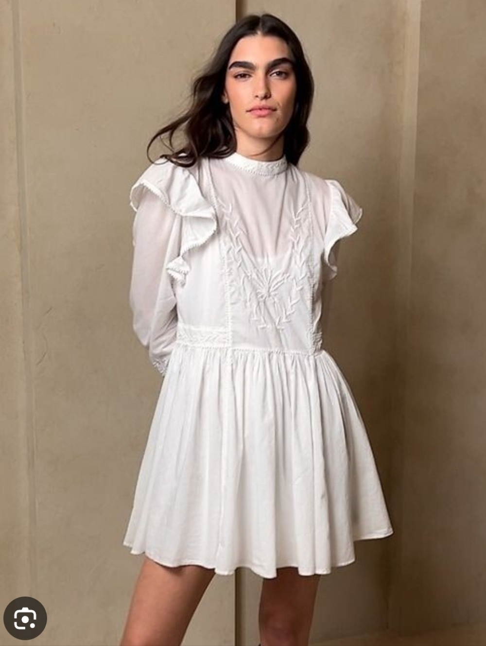 Banana Republic Esme Embroidered Mini Dress XL White Boho Peasant Cotton